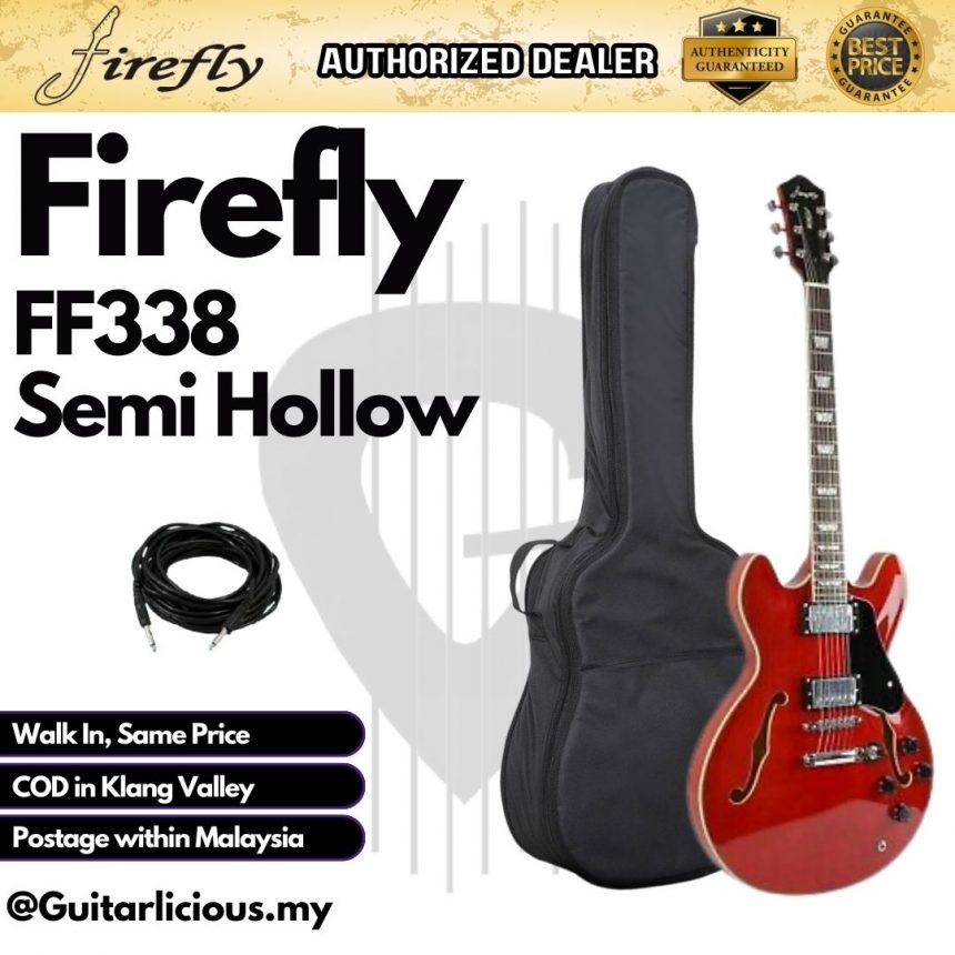 Firefly FF338 Semi Hollow Body Electric Guitar – RED – ezbeli